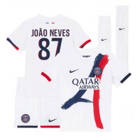 Dětský fotbalový dres Paris Saint-Germain Joao Neves #87 2024-25 Venkovní Krátký Rukáv (+ trenýrky)